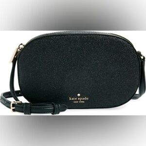 NEW Kate Spade Black Glitter Camera Bag